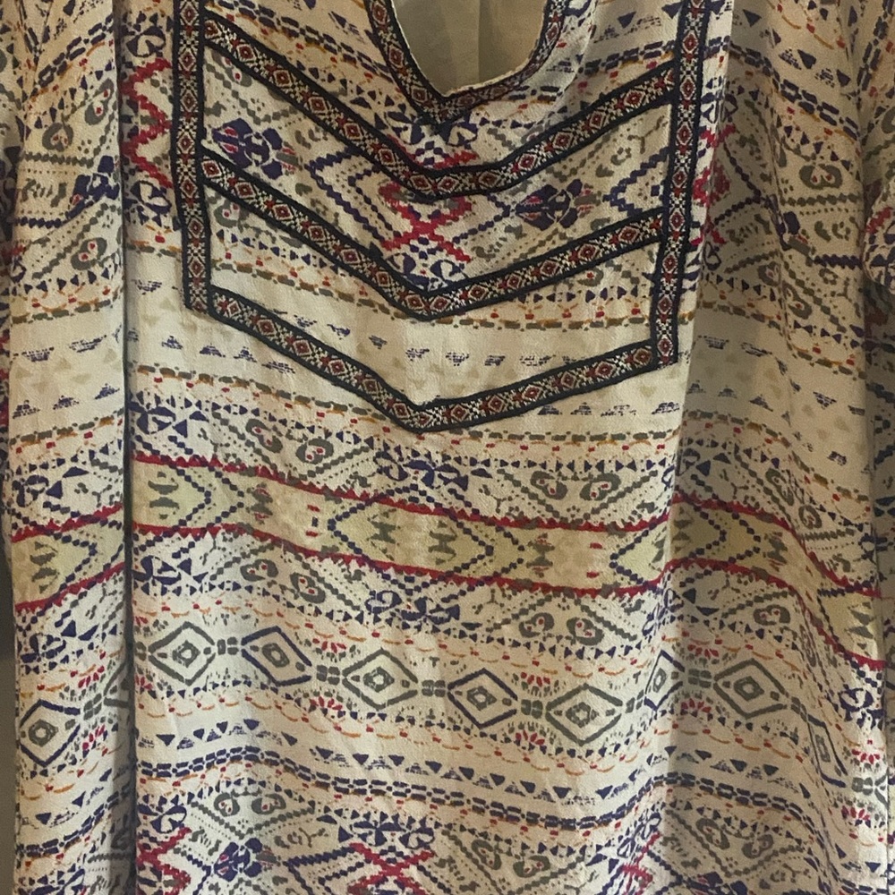 ANTHROPOLOGIE | SKIES ARE BLUE Tribal Print Dress size medium - Picture 3 of 7